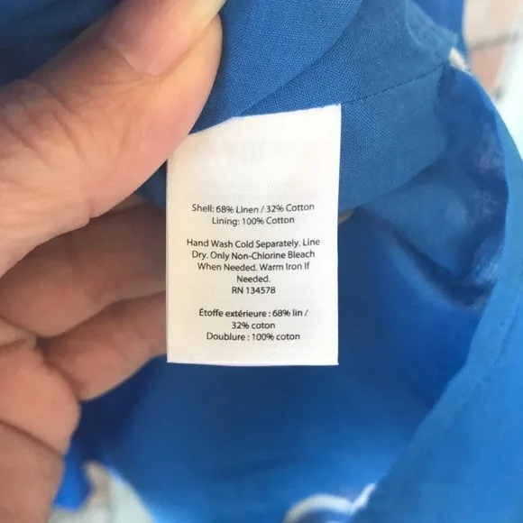 Vineyard Vines Striped Linen Blend Sleeveless Fit & Flare Dress - Picture 7 of 9